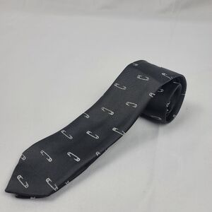 Keanan Duffty Designer black safety pin skinny tie